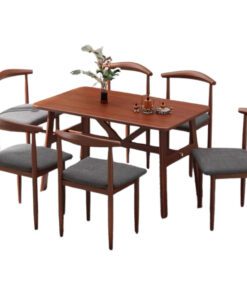 051 Nordic Metal Dining Table w/ 6 Chairs