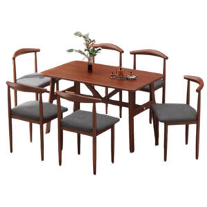 051 Nordic Metal Dining Table w/ 6 Chairs