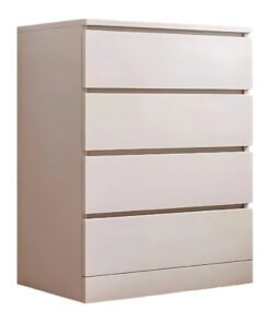 074 White 4 Drawers Dresser Table w/ Rail