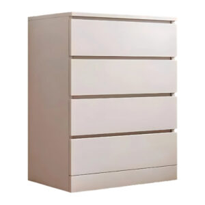 074 White 4 Drawers Dresser Table w/ Rail