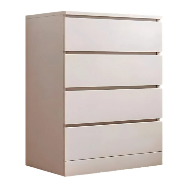074 White 4 Drawers Dresser Table w/ Rail