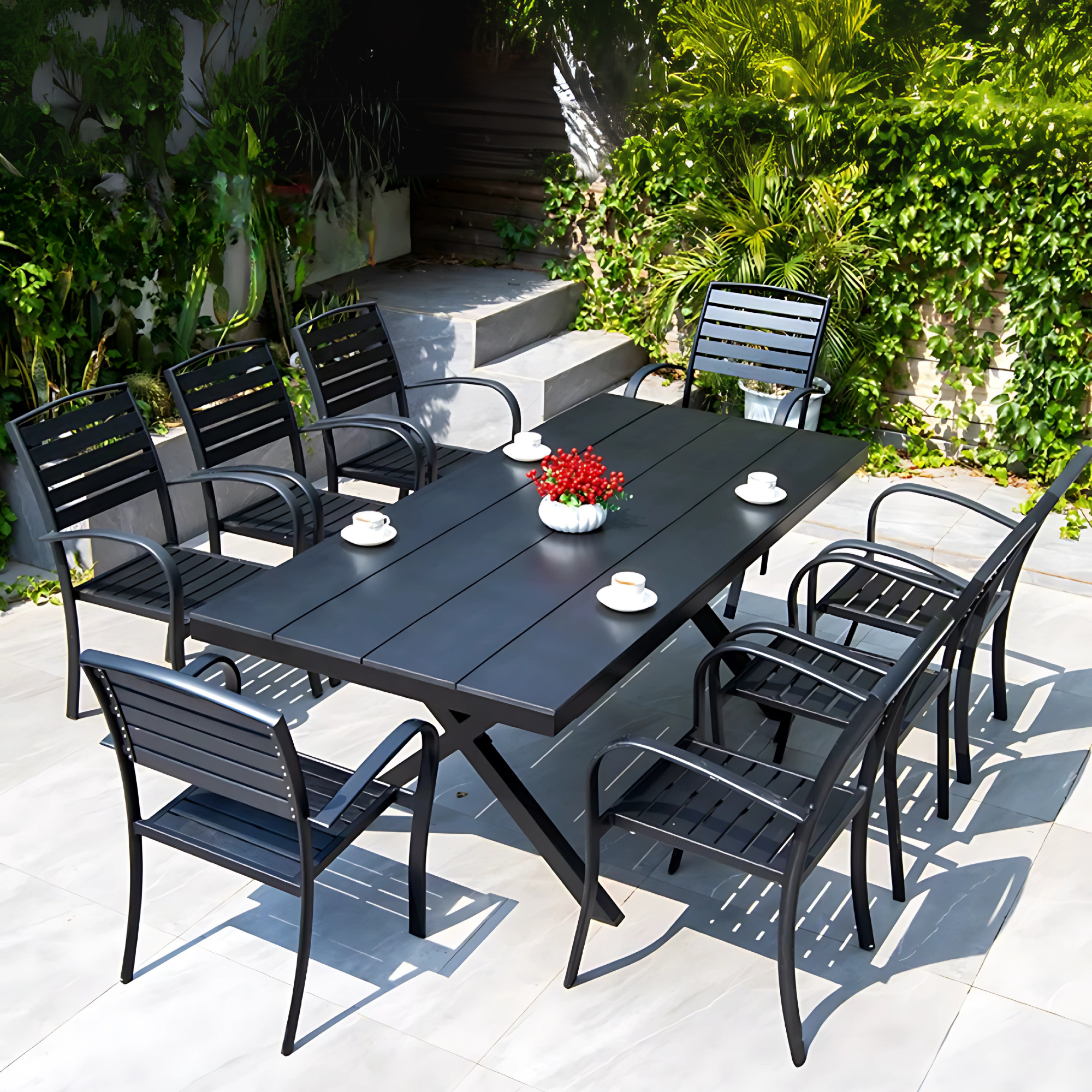 122 UV & Water Resistant Outdoor Table w/ 8 Seats - Image 2