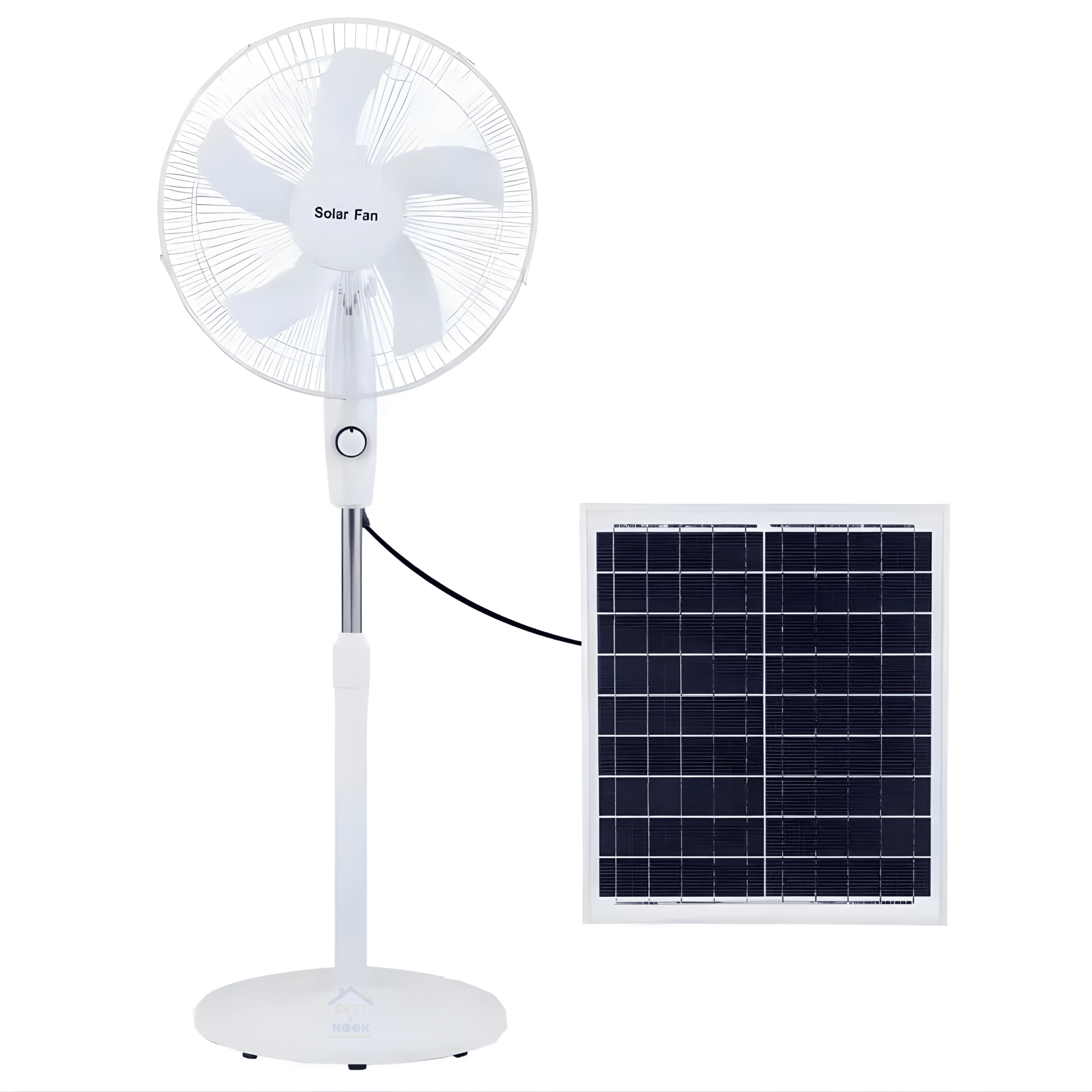 145 16" Solar Rechargeable Fan with Night Light (45 x 120 cm)